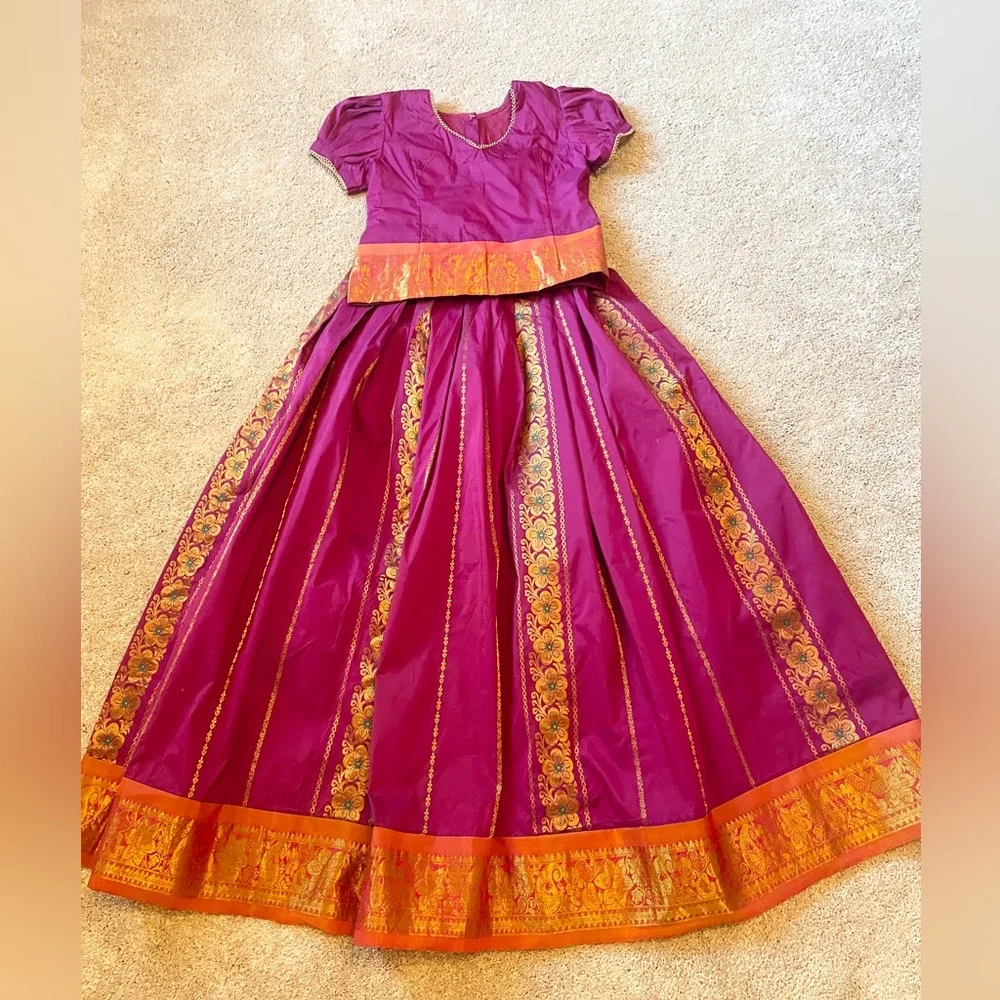 Kids kancheevaram silk traditional outfit